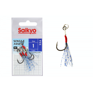Крючки Saikyo SSA SINGLE ASSIST №1 (4 шт) Крючки Saikyo SSA SINGLE ASSIST №1 (4 шт)