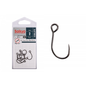 Крючки Saikyo SSBL075-BN IN-LINE EYE BARBLESS №2 (8 шт.) Крючки Saikyo SSBL075-BN IN-LINE EYE BARBLESS №2 (8 шт.)